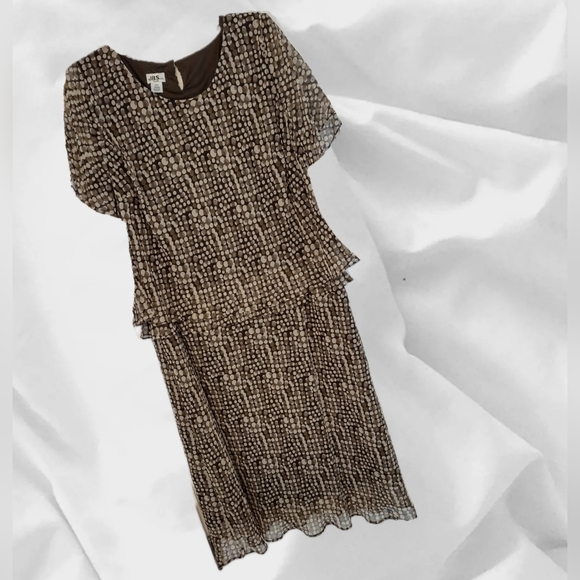 22W  Dress w/ Brown Mocha Dots Design  JBS - Picture 8 of 16